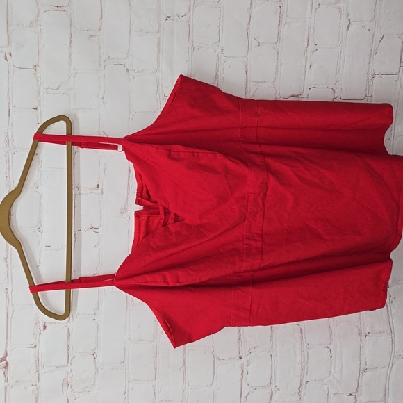 TORRID Tank Top Zipper Back Rayon Cotton Spandex Red Adjustable Straps Size 6 - Picture 1 of 15
